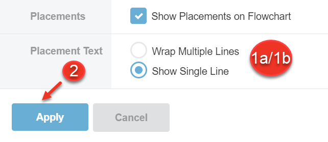 A screenshot of how to wrap or show single line placement text on a flowchart.