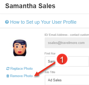 A screenshot of how to remove a profile photo in Bionic as explained on this page.