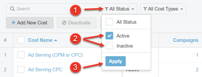 A screenshot of how to Filter by Status as explained on this page.