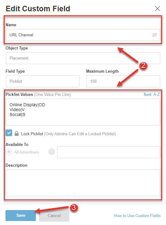 Manage Custom Fields