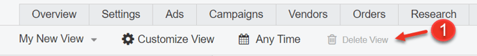 A screenshot of the Delete View button.