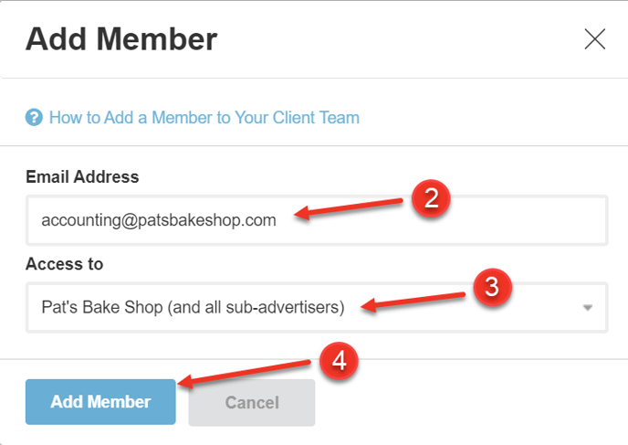 A screenshot of steps 2 through 4 of how to add a user as explained on this page.