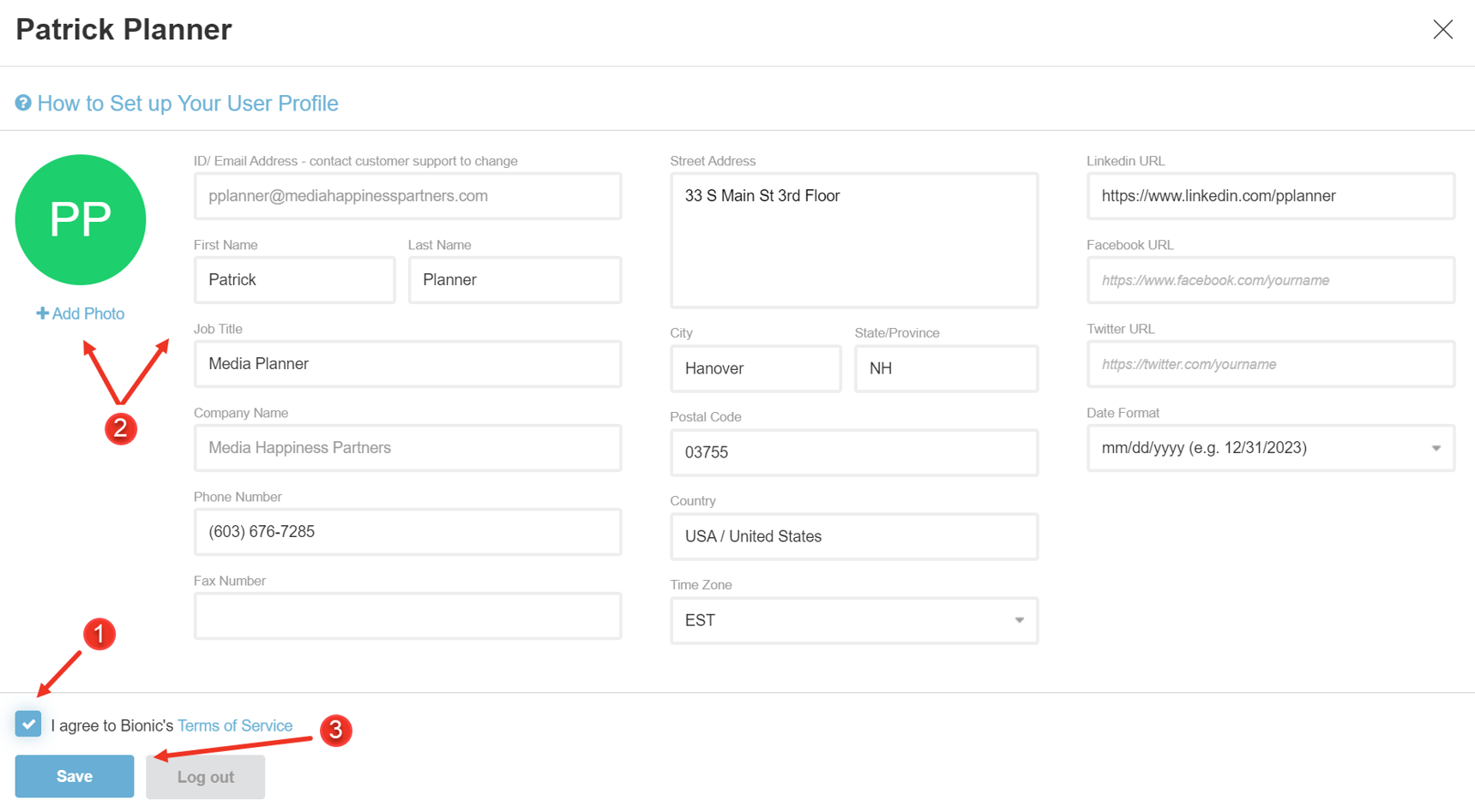 Manage Your User Profile