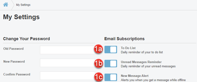 A screenshot of how to update email notifications in Bionic as explained on this page.