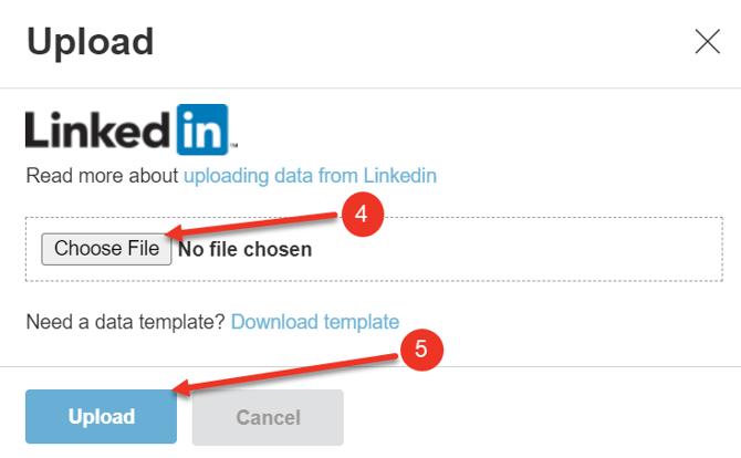 A screenshot of the upload report dialog.