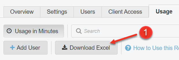 A screenshot of how to download Usage Report as explained on this page.