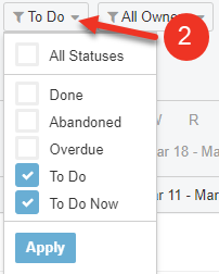 A screenshot of the To Do filter.