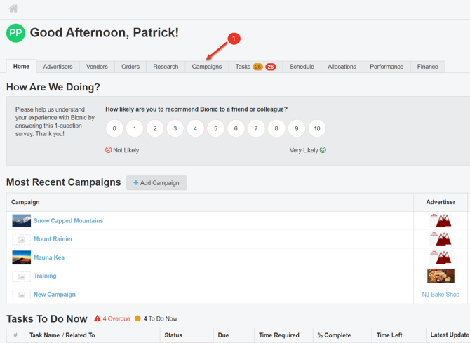 A screenshot of the home screen.