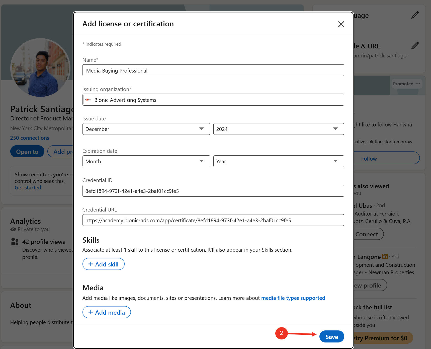 Share Bionic Academy Certification on LinkedIn