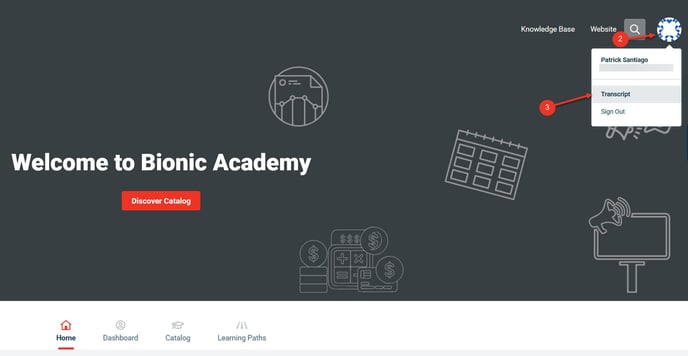 A screenshot of the Bionic Academy home page.