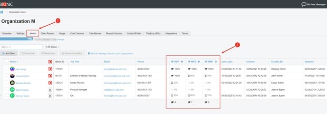 screenshot of certifications columns in the users tab of administration