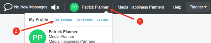 A screenshot of the My Settings link.