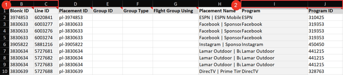 A screenshot of the media plan worksheet.