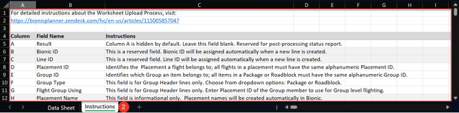 A screenshot of the Instructions tab in the Media Plan Worksheet.