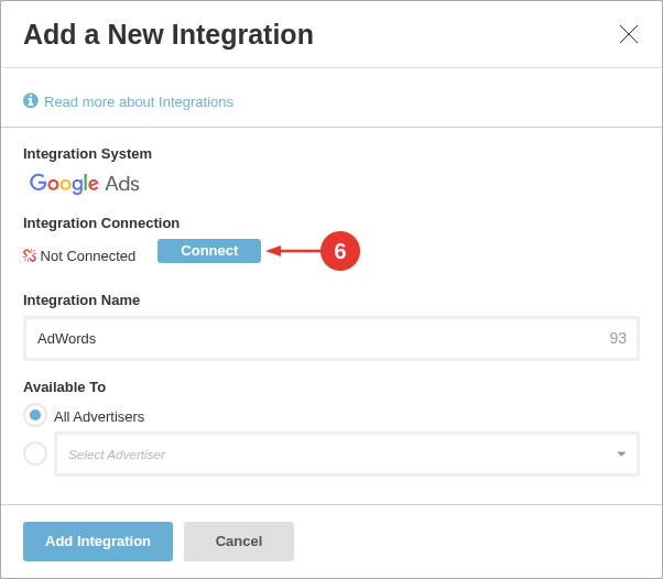 adwords-step2-connect-integration-annotated