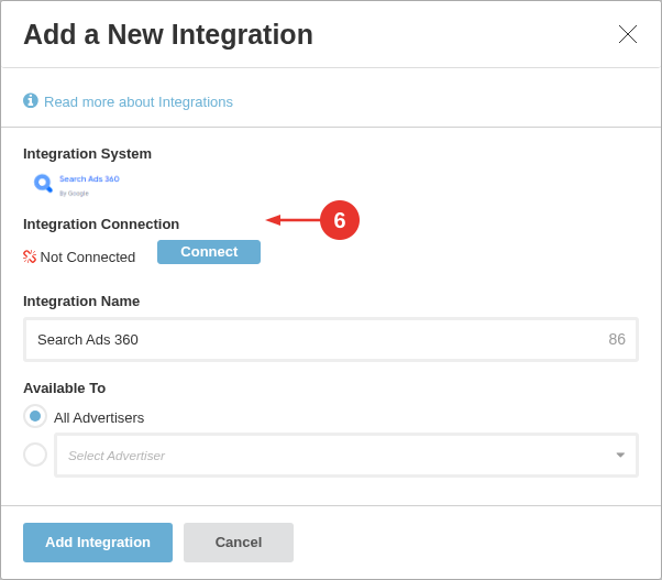 search-ads-360-step2-connect-integration-annotated